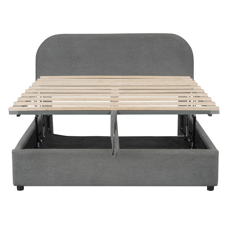 Merax Teddy Platform Bed with Hydraulic Storage System