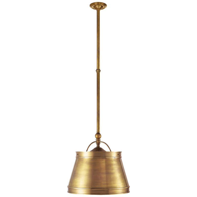 Sloane Double Shop Pendant in Antique-Burnished Brass