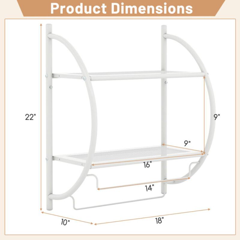 Hivvago Wall Mounted 2-Tier Bathroom Towel Rack with 2 Towel Bars