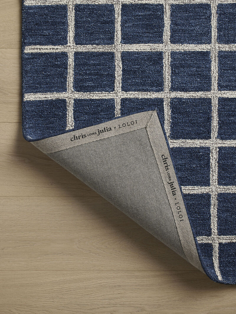 Polly POL-05 Navy / Silver 8''6" x 11''6" Rug by Chris Loves Julia