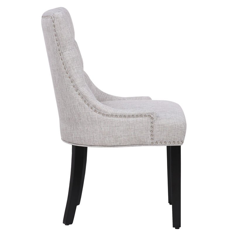 WestinTrends Upholstered Wingback Button Tufted Dining Chair
