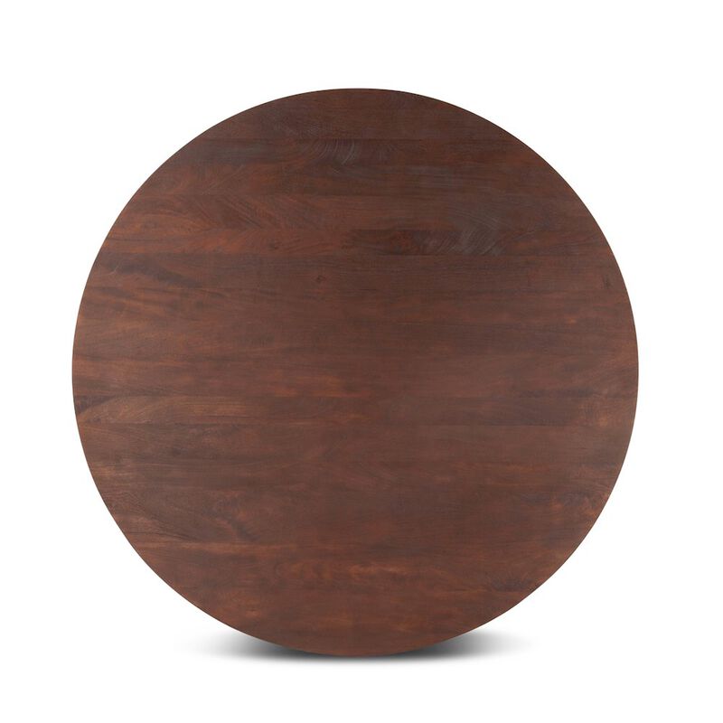 World Interiors Oxford 60 Dining Table in Mango Wood with Walnut Finish