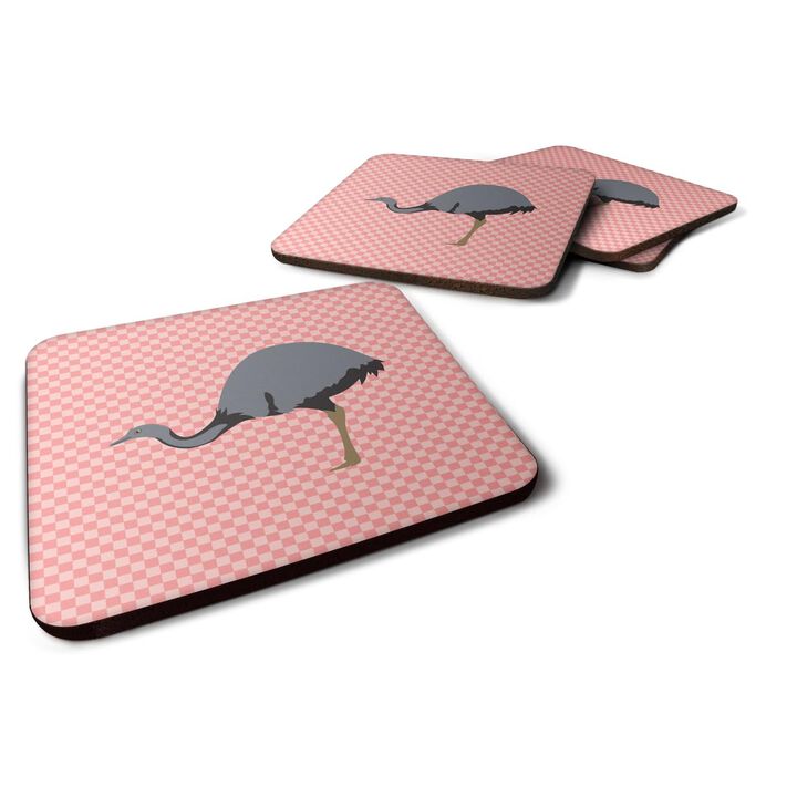 Caroline's Treasures Rhea Pink Check Decorative Coasters, 3.5, Multicolor
