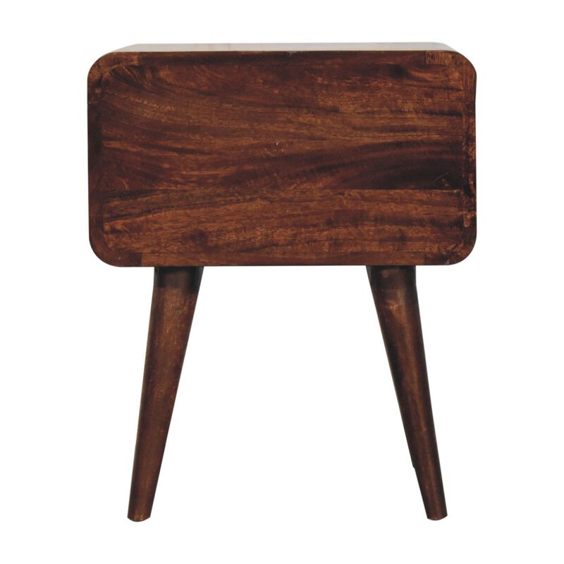 Artisan Furniture Solid Wood Curved California Walnut Bedside