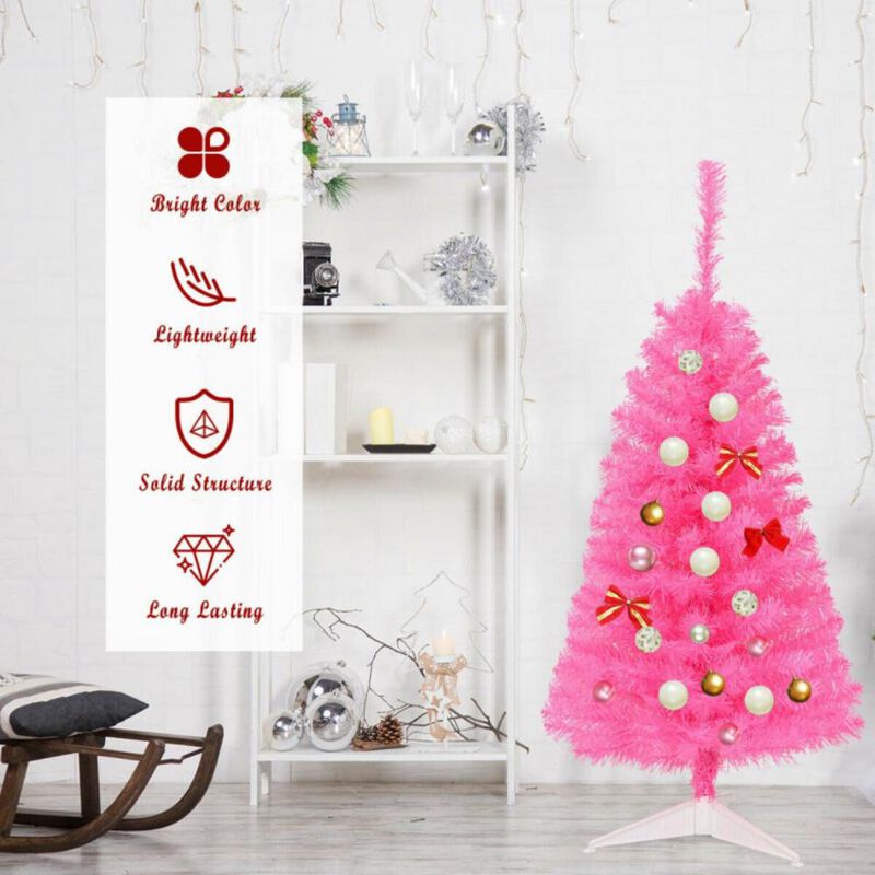 36 Inch Unlit Artificial Christmas Mini Tree with Plastic Stand