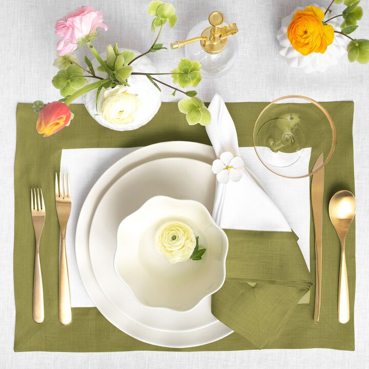 Solino Home 100% Pure Linen 14 x 19 Inch Placemats Set of 4 | Contempo