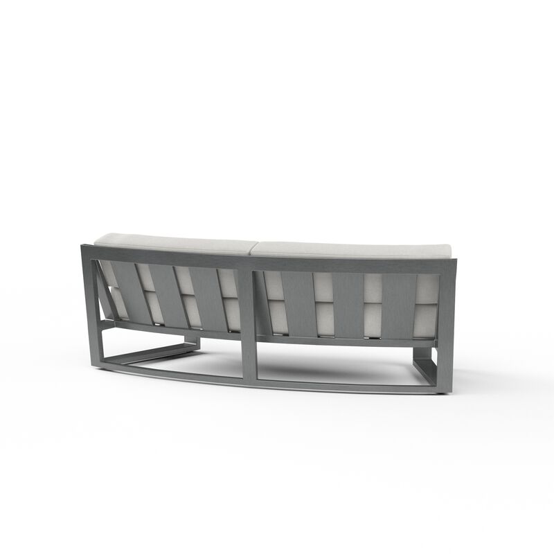 Redondo Curved Sofa in Cast Silver, No Welt