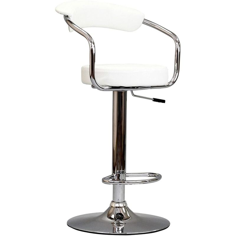 2 White Contemporary Barstool Chairs