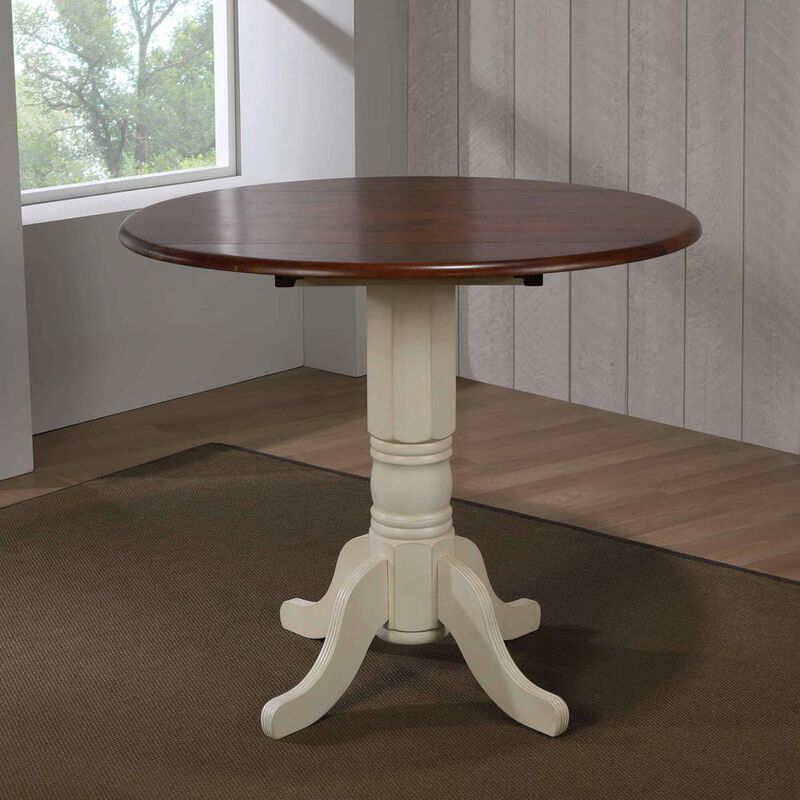 Sunset Trading Andrews 42 Round Extendable Drop Leaf Pub Table