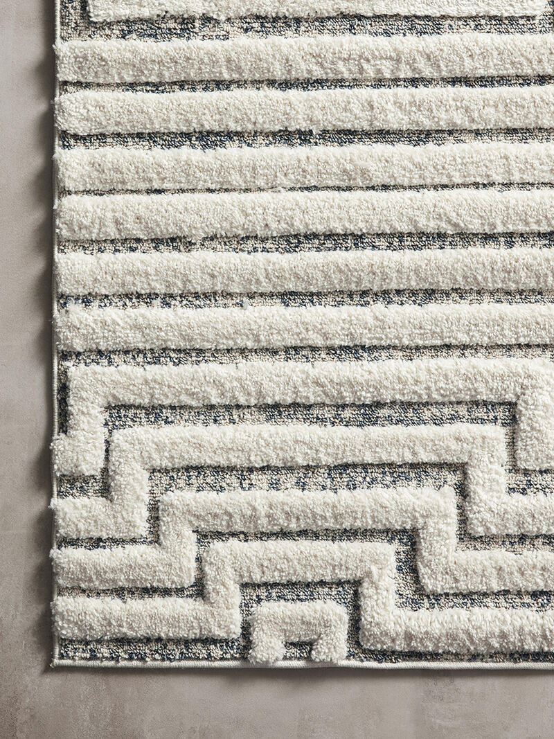 Hagen HAG03 White/Sky 3'7" x 5'7" Rug