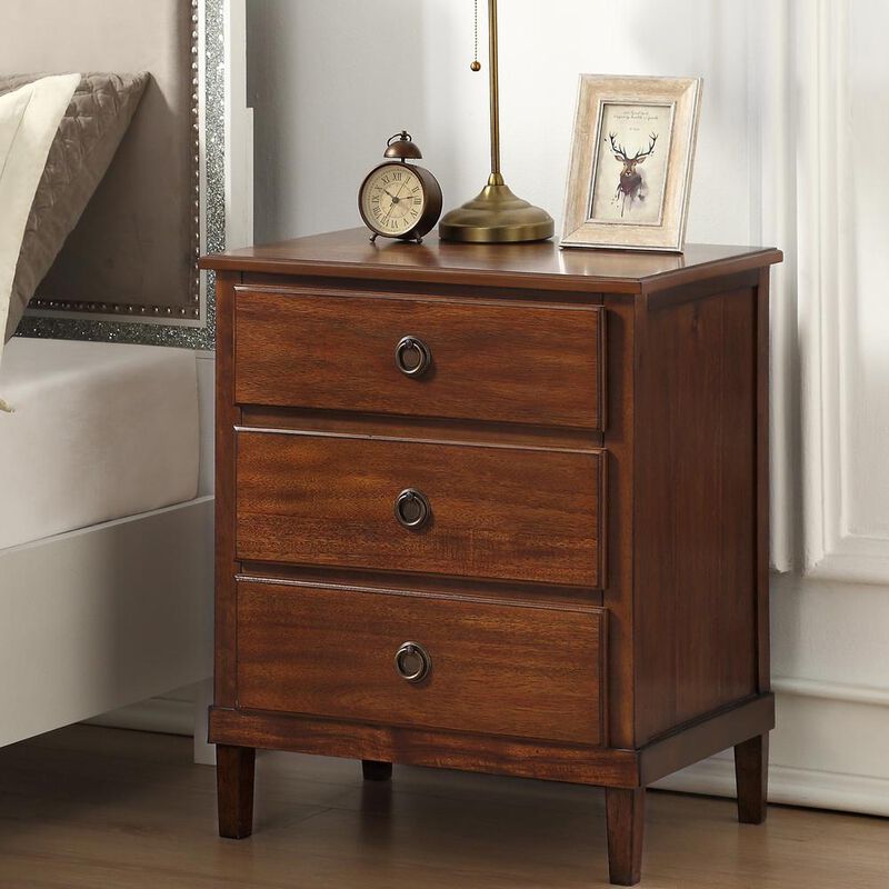 Comfort Pointe Cambridge Brown 3-Drawer Nightstand