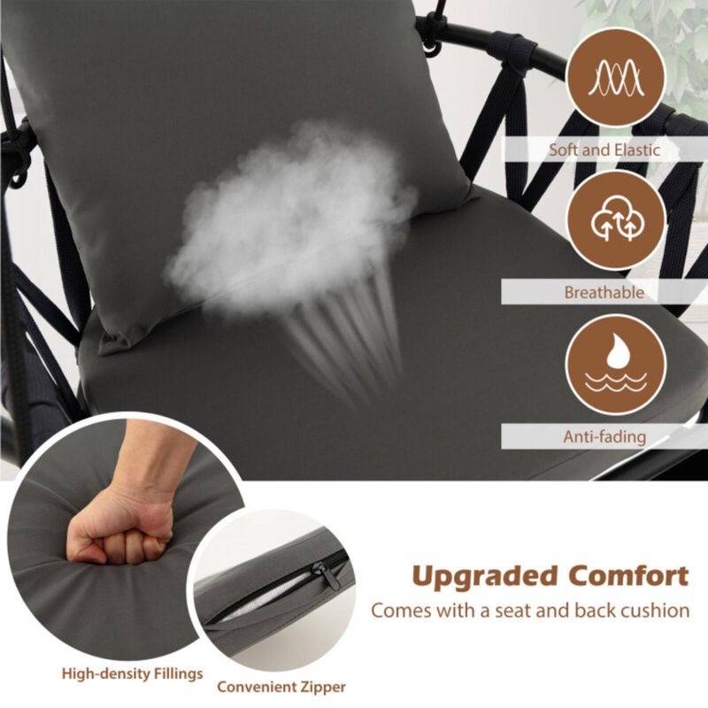 Hivvago Hanging Swing Chair with Stand-Gray