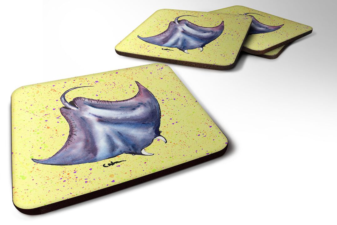 Caroline's Treasures 8531FC Stingray Foam Coasters (Set of 4), 3.5 H x 3.5 W, Multicolor