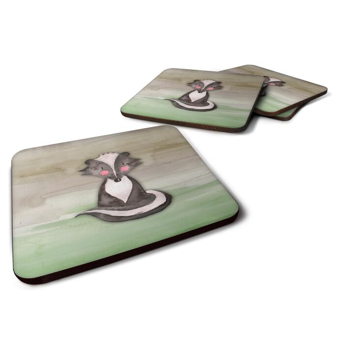 Caroline's Treasures Badger Watercolor Decorative coasters, 3.5, Multicolor