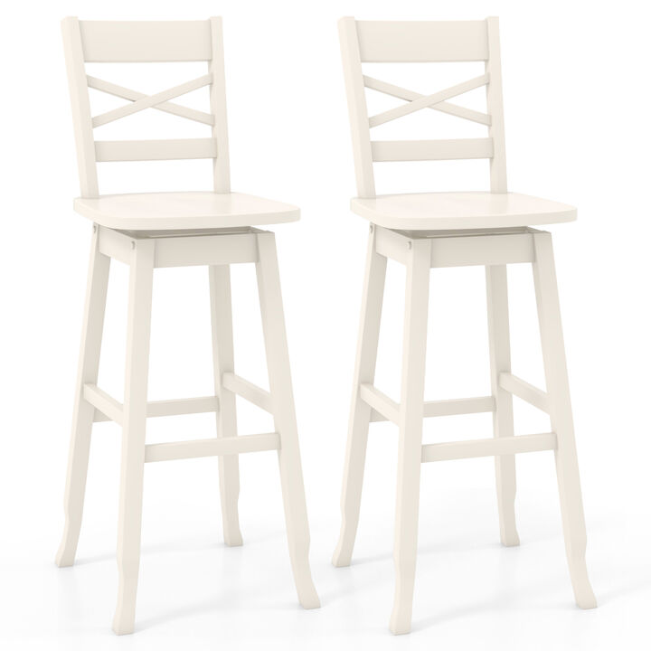 Swivel 30-Inch Bar Height Stool Set of 2 with Footrest