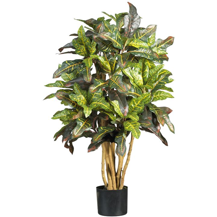 Hivvago 3 Feet Croton Silk Tree
