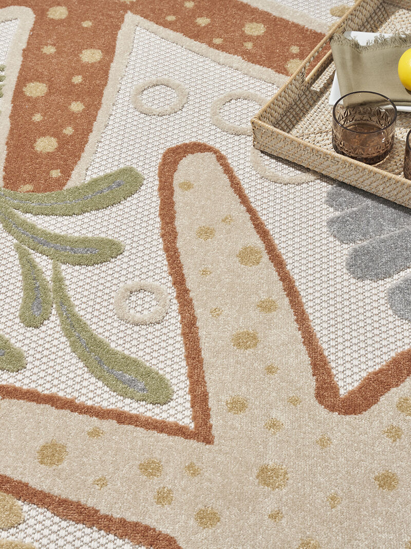Aloha ALH24 Ivory/Multicolor 6' x 9' Rug