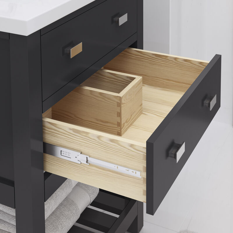 Viola 24 In. Integrated Ceramic Sink Top Vanity in Espresso