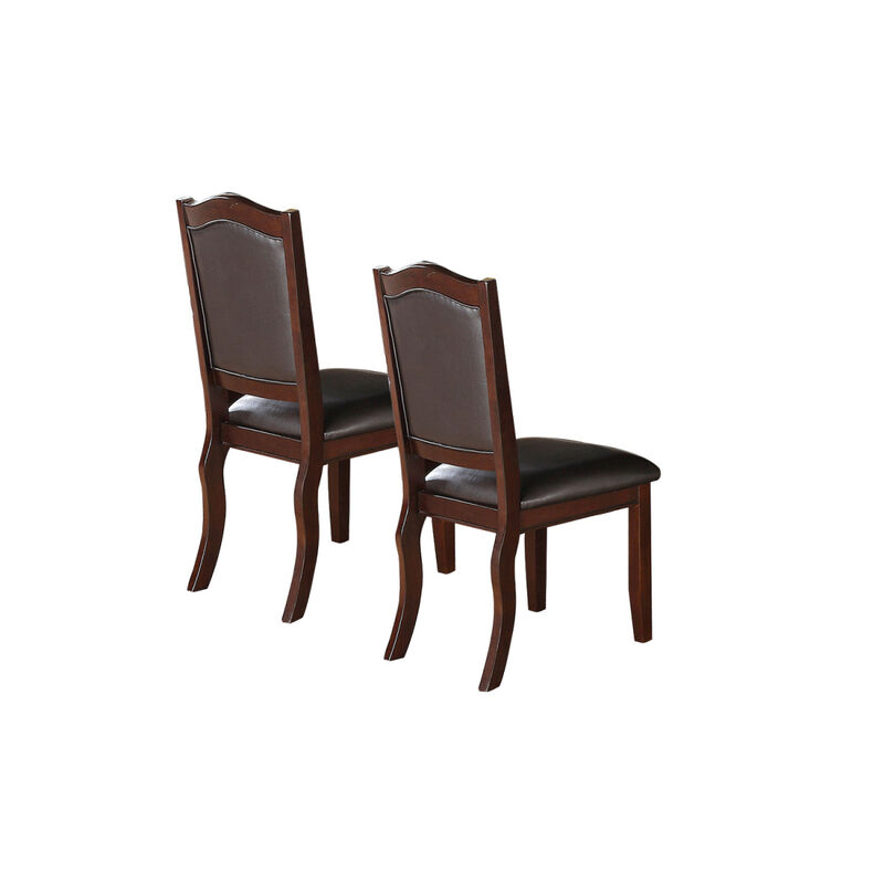 Faux Leather Upholstered Dining Chairs, Brown(Set Of 2)