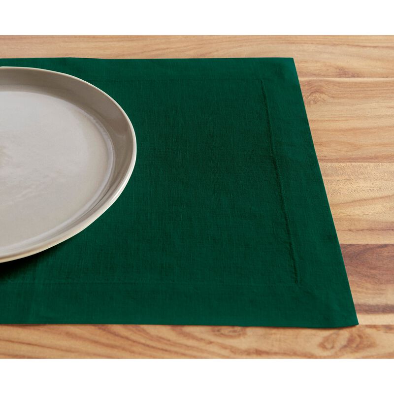 Solino Home 100% Pure Linen Placemats  Set of 6, 14 x 19 Inch | Sonoma
