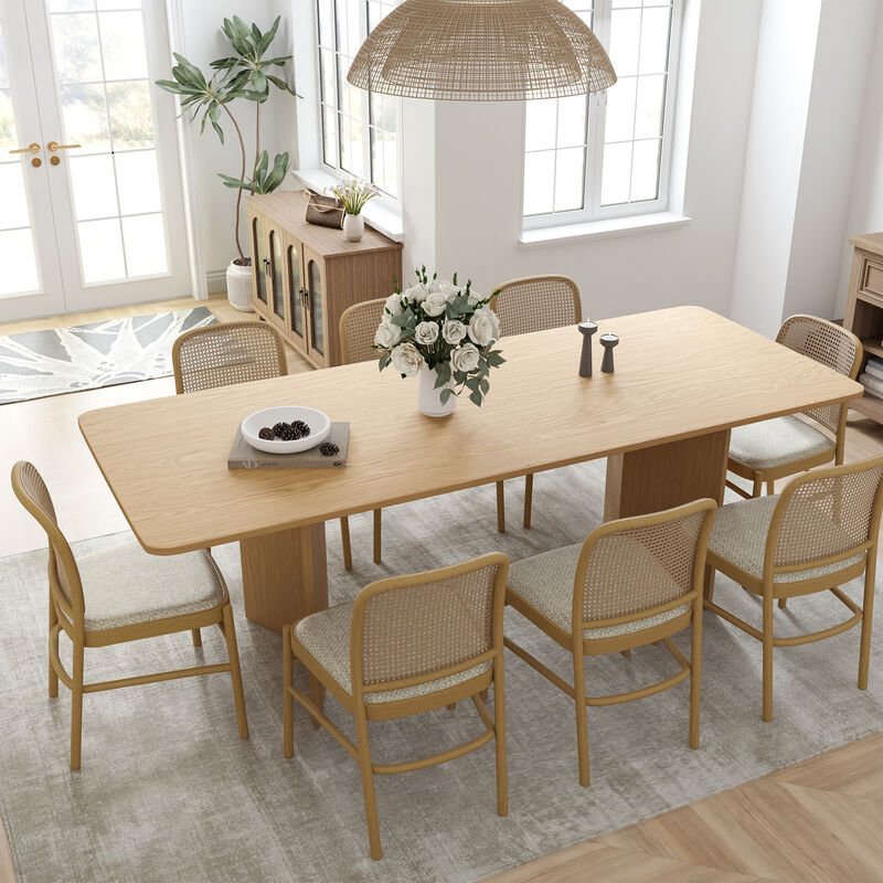 Brix 79V-Shaped Leg Square Wooden Dining Table in Walnut Color