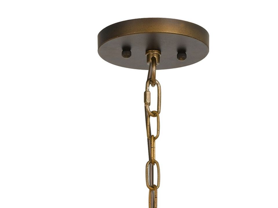 60 X 5 Watt Round Metal Frame Chandelier with 6 Foot Chain, Distressed Gold-Benzara