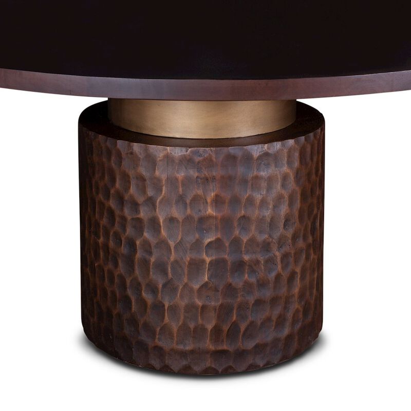 World Interiors Vallarta Round Two Tone Mango Wood Dining Table