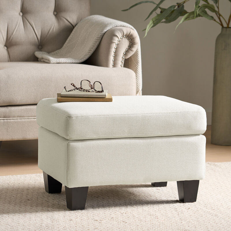 Merax Modern Upholstered Ottoman with Wooden Legs