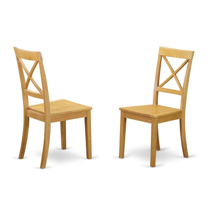 East West Furniture Dining Chair Oak, BOC-OAK-W