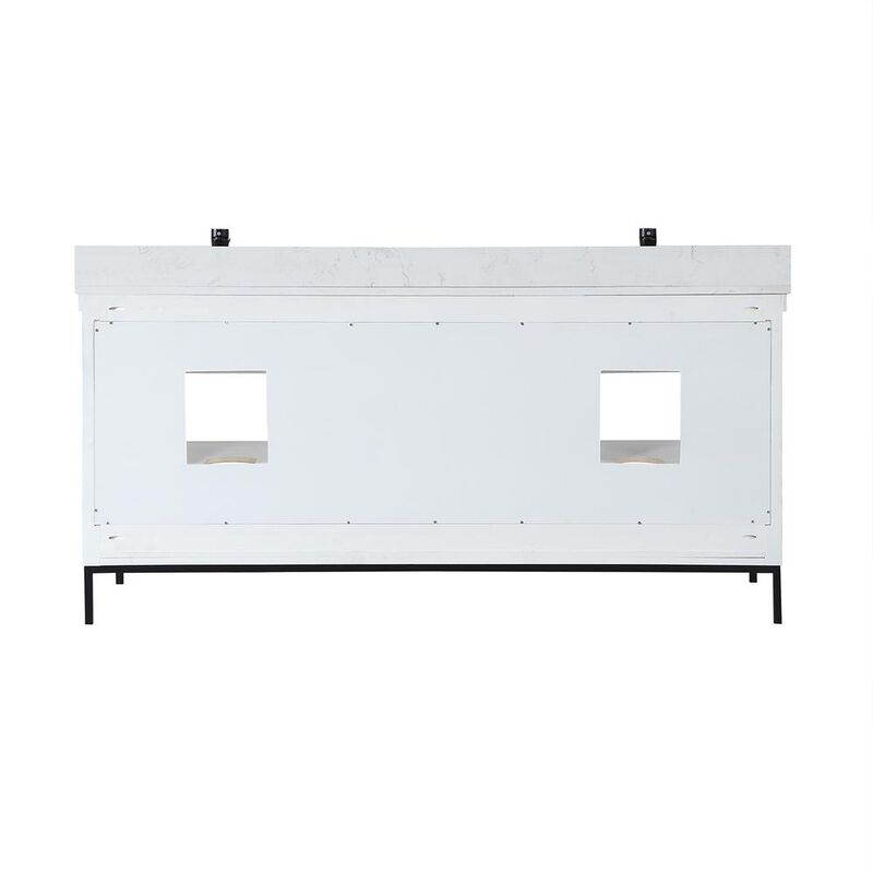Altair 72 Double Bathroom Vanity Set in White without Mirror