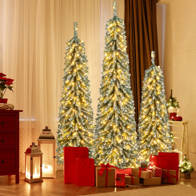 Set of 3 Artificial Christmas Trees for Festive Home Decor