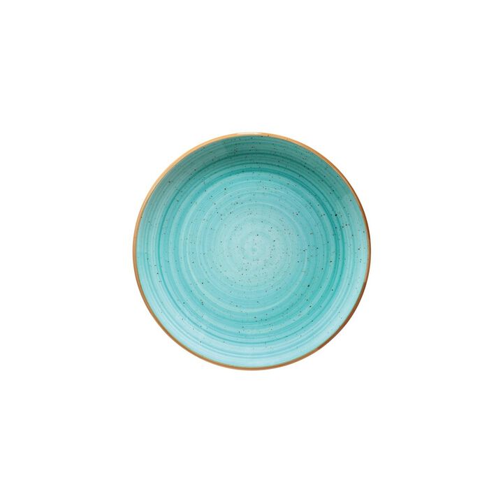 Aqua dia.10" Round Blue Porcelain Plate (Set of 4)
