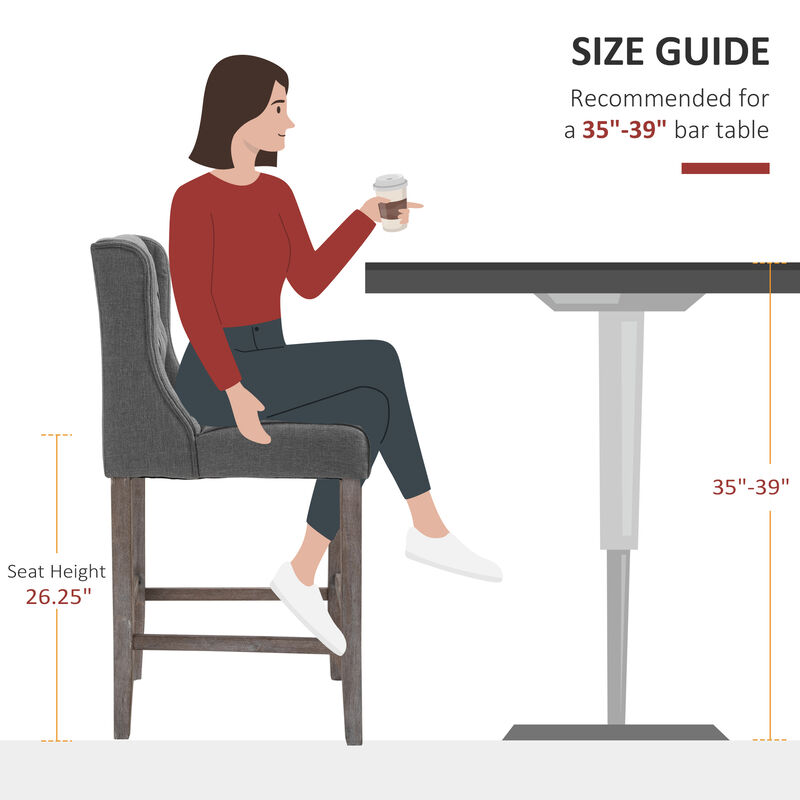 Dual 40" High Back Countertop Height Dining Stool Seat Accent Furniture Set