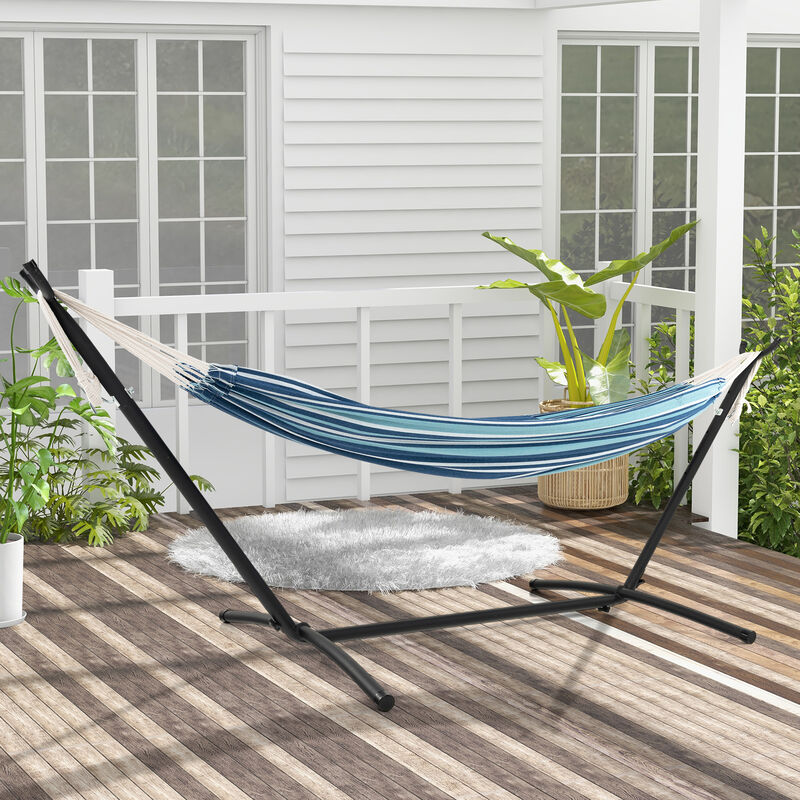 Portable Indoor/Outdoor 2-Person Double Hammock Set with Stand and Carrying Case
