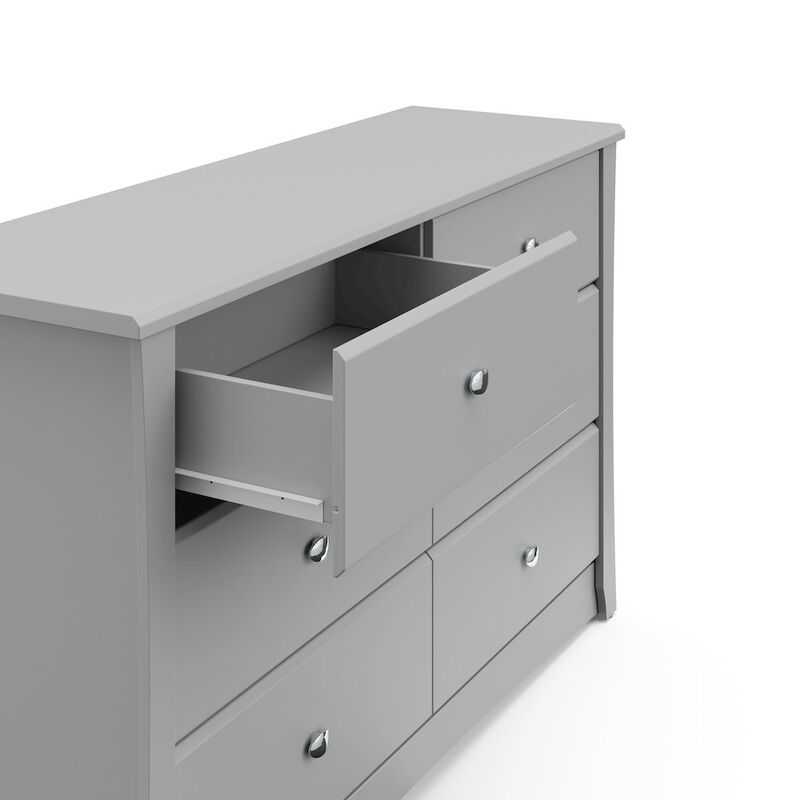 Storkcraft Crescent 6 Drawer Double Dresser (Pebble Gray)