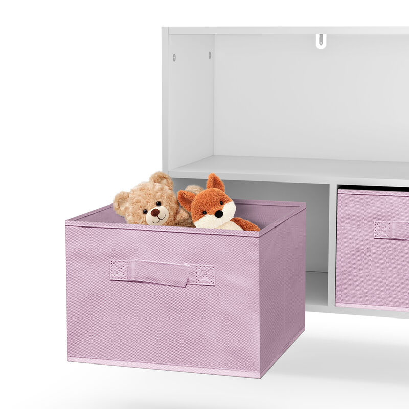 Hivvago Kid's Bookcase with Collapsible Drawers Toy Storage Organizer