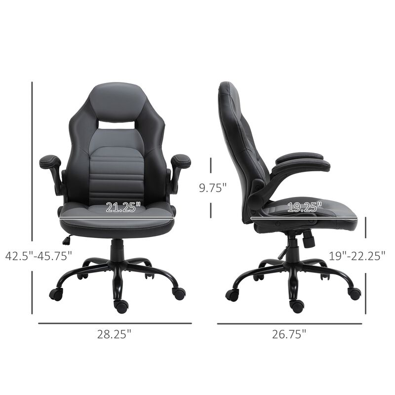 Gamer's Throne: Swivel Racing Chair with Flip-Up Armrest