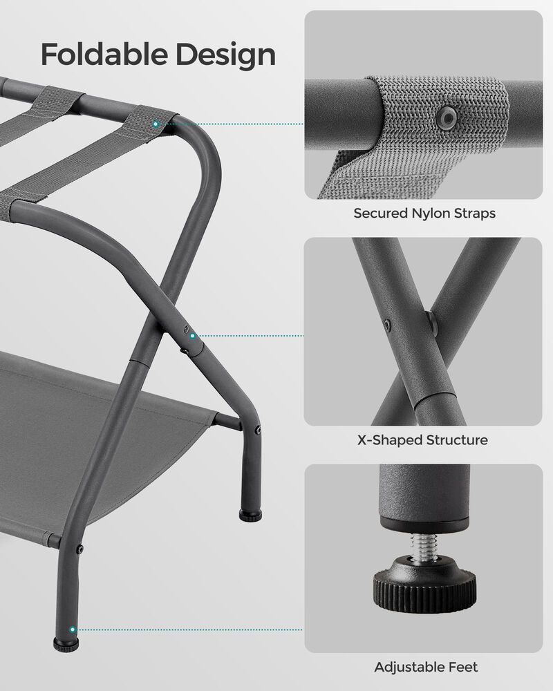Luggage Rack with Storage Shelf - Practical Travel Accessory and Storage Solution