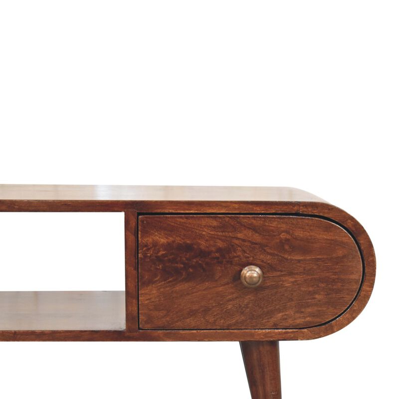 Artisan Furniture Solid Wood California Walnut Circular TV Unit
