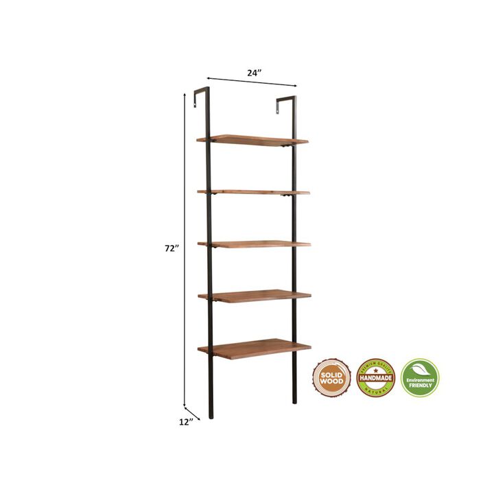 Taran Designs Oren Live Edge Solid Wood Bookshelf