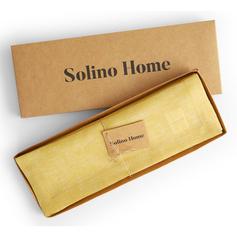Solino Home 100% Pure Linen 14 x 19 Inch Placemats Set of 4 | Athena