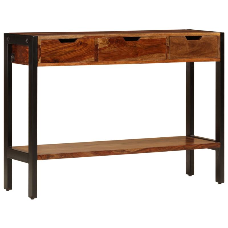 vidaXL Console with 3 Drawers 43.3"x13.8"x29.5" Solid Sheesham Wood