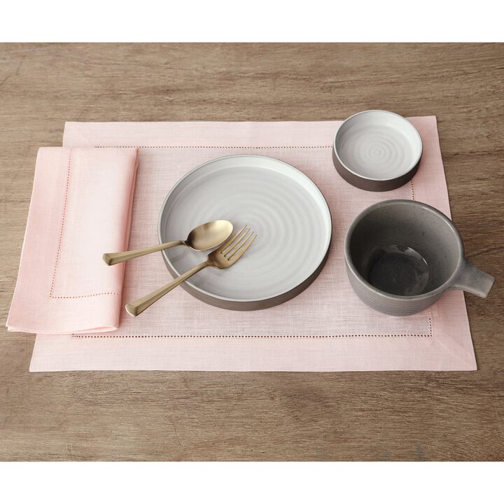 Solino Home 100% Pure Linen Dinner Napkins 20 x 20 Inch Set of 4 | Classic Hemstitch
