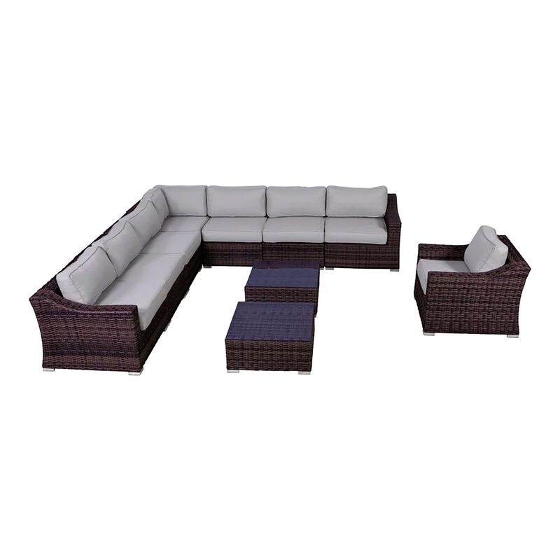 Living Source International Wicker Fully Assembled 7 - Person Seating Group with Cushions