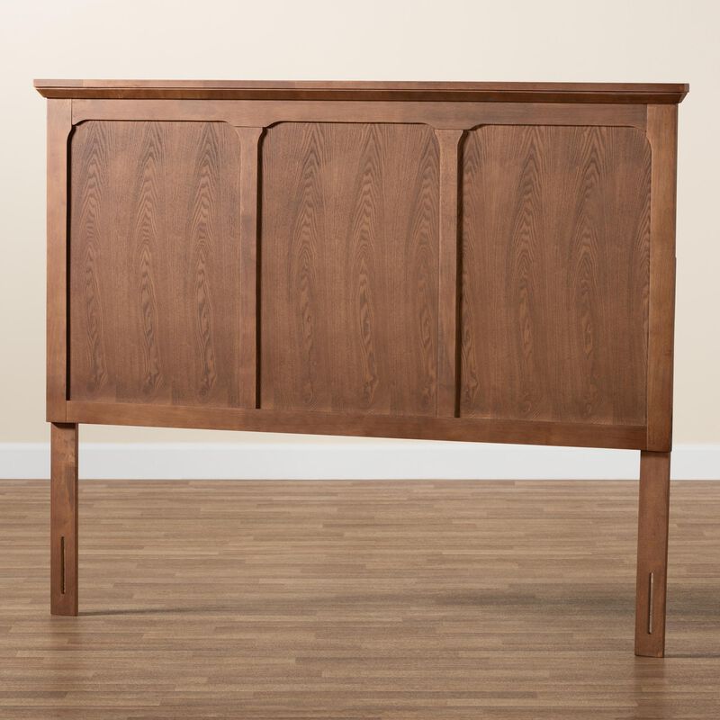 Baxton Studio Alarice Classic and Traditional Ash Walnut Finished Wood Queen Size Headboard