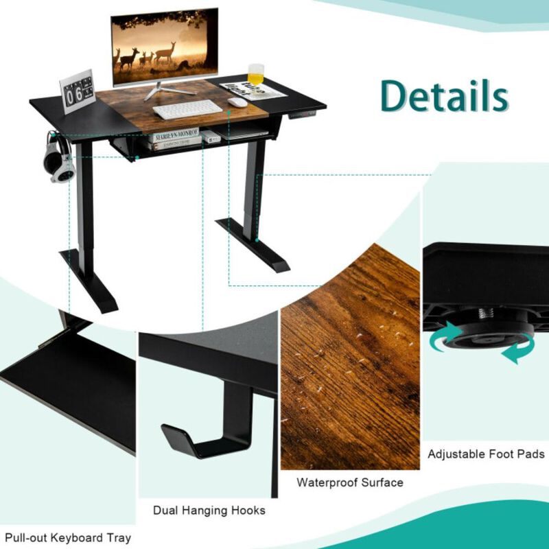 Hivvago 48 Inch Standing Desk with Keyboard Tray