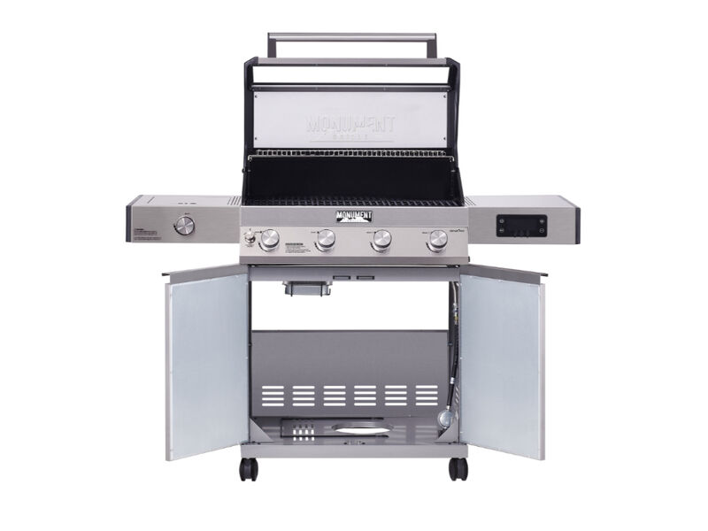 Monument Grills Denali Series | 4 Burner Smart Stainless Steel Propane Gas Grill