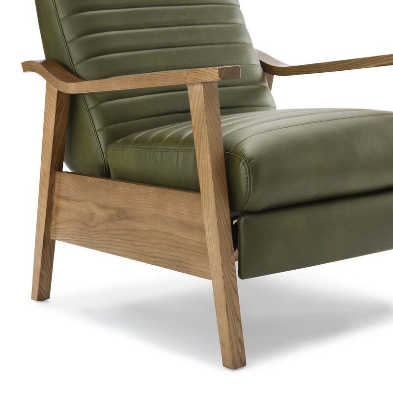 Comfort Pointe Arthur Wood Arm Push Back Recliner - Fern Green