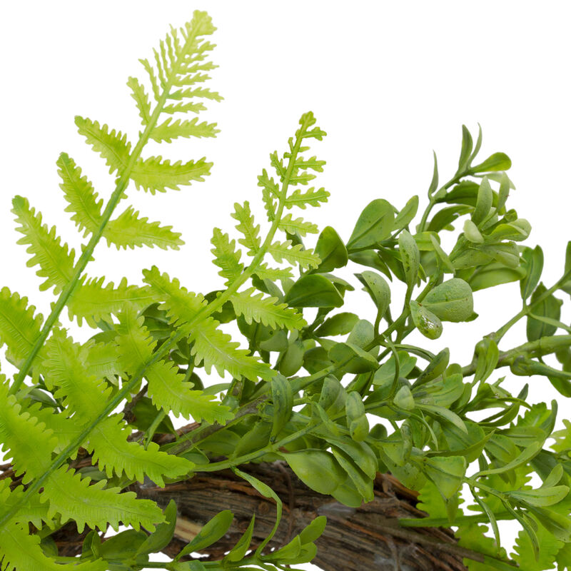 Fern Leaf Artificial Springtime Wreath  Green - 18-Inch