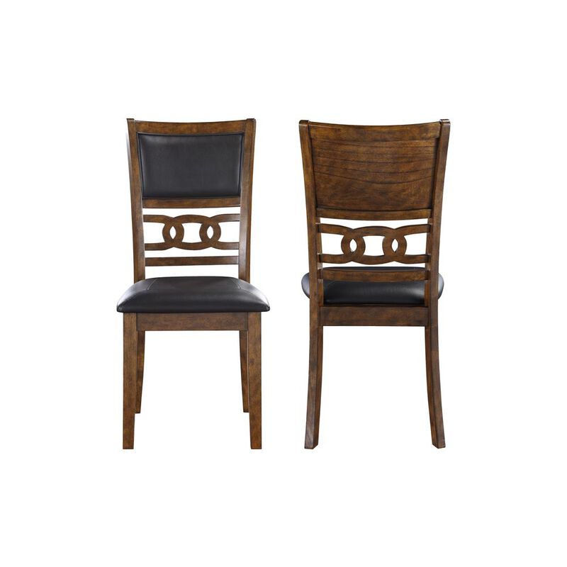 New Classic Furniture Gia Brown Wood Dining Chair with PU Seat (Set of 6)